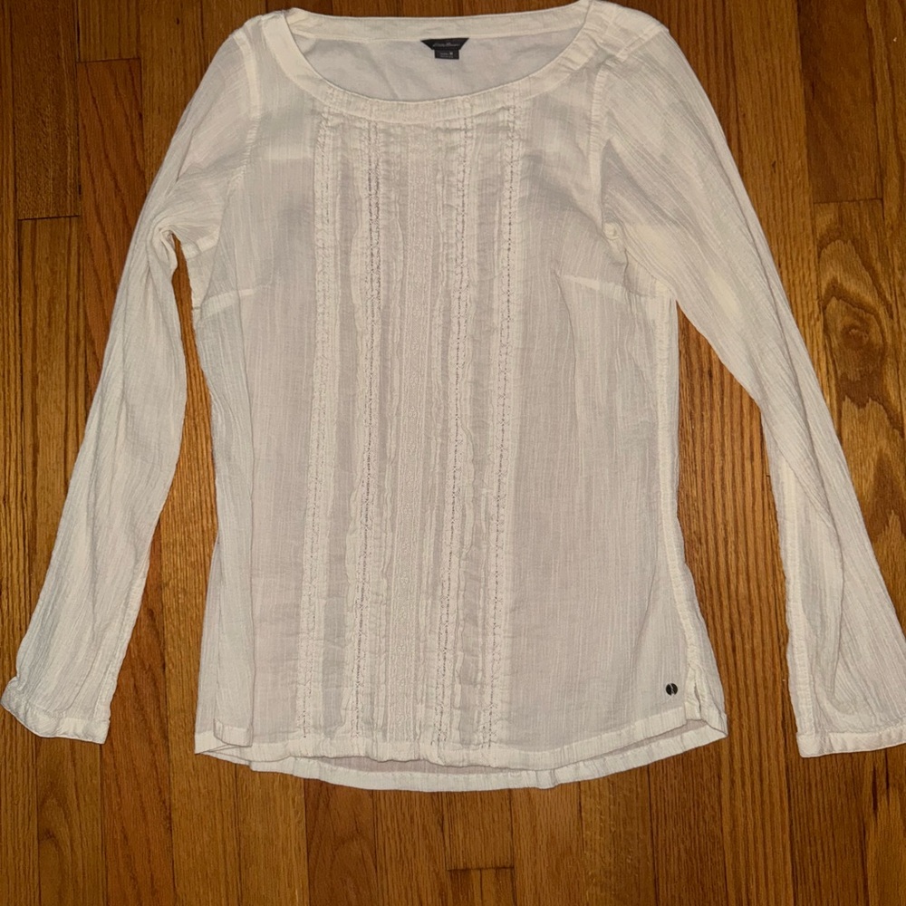 Eddie Bauer Cream Long Sleeve Blouse